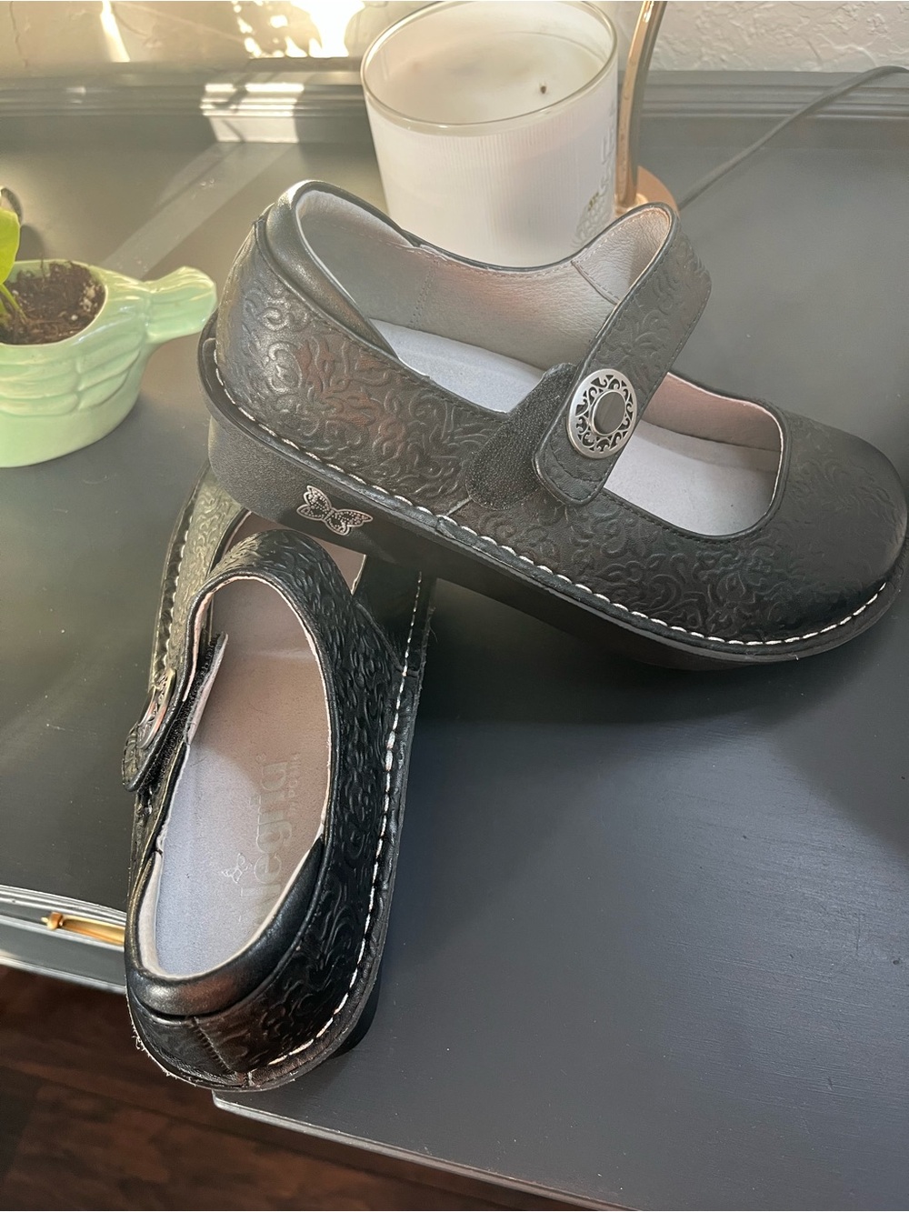 Alegria Black Embossed Mary Jane Clogs - Picture 4 of 4